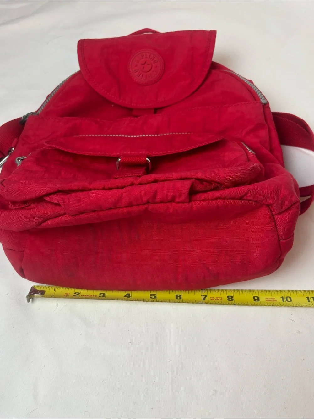 Kipling Queenie Backpack Tango Red Nylon Lightning Pockets No Monkey